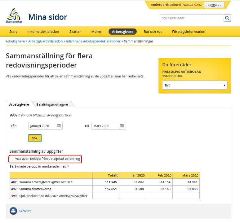 Skriva ut underlag till ansökan om korttidsarbete | Skatteverket