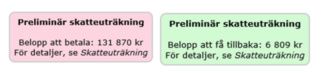 Image showing preliminary tax calculations.