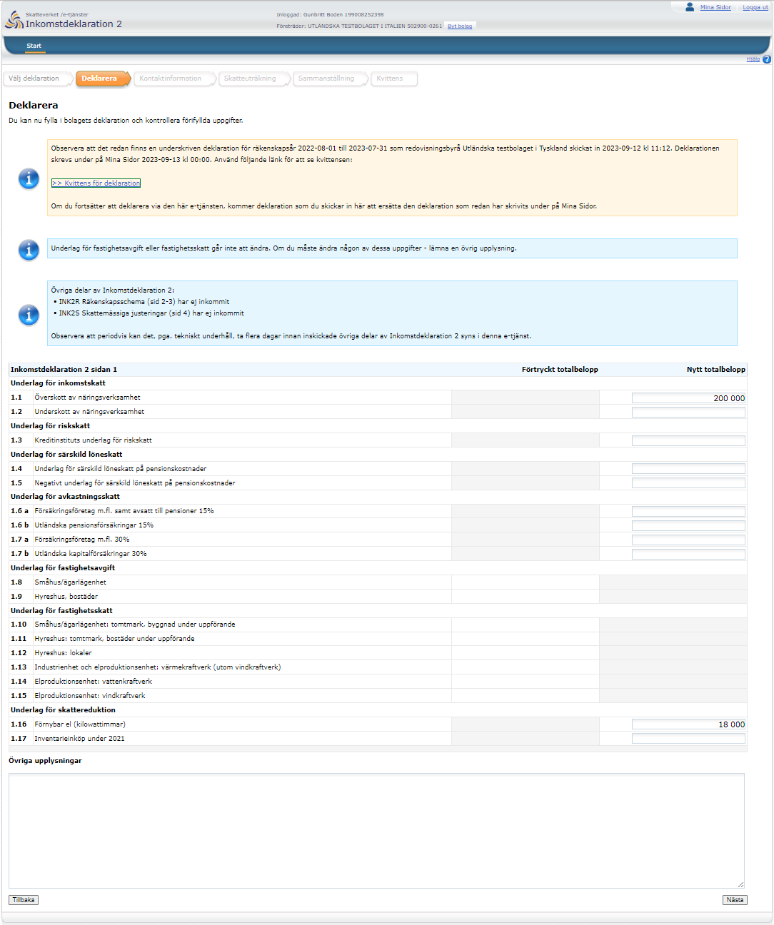 Image showing information on the tax return.