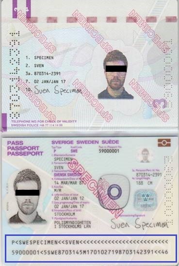 Example image of a passport