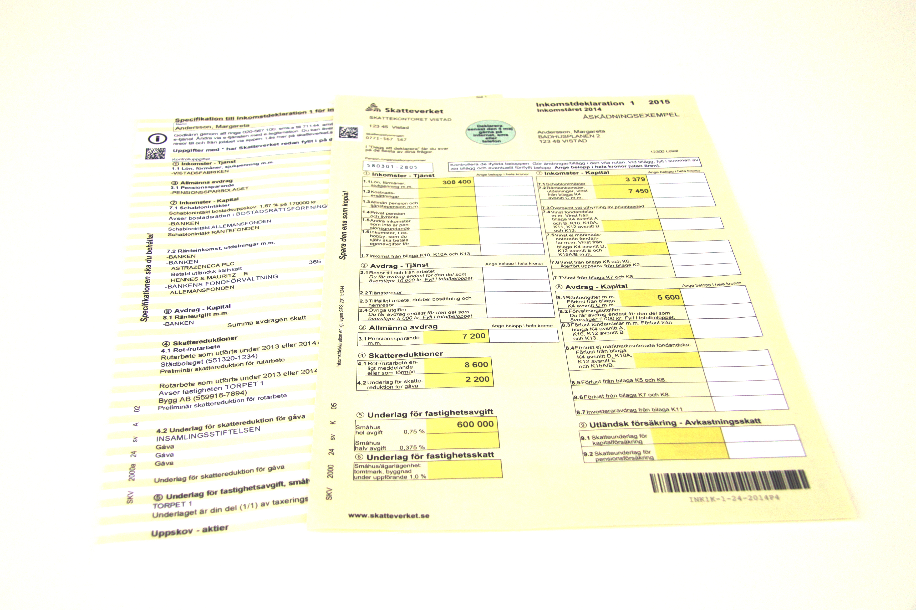 Deklarationsbilder 2016 Skatteverket