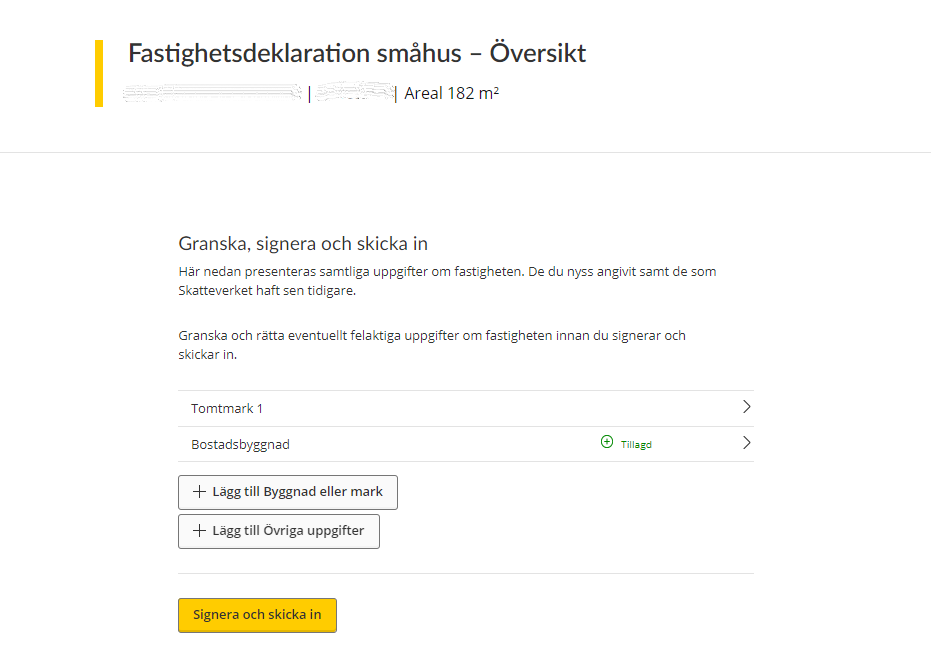 Image showing that the
information provided can be reviewed, and a button for signing and submitting
the completed tax return.