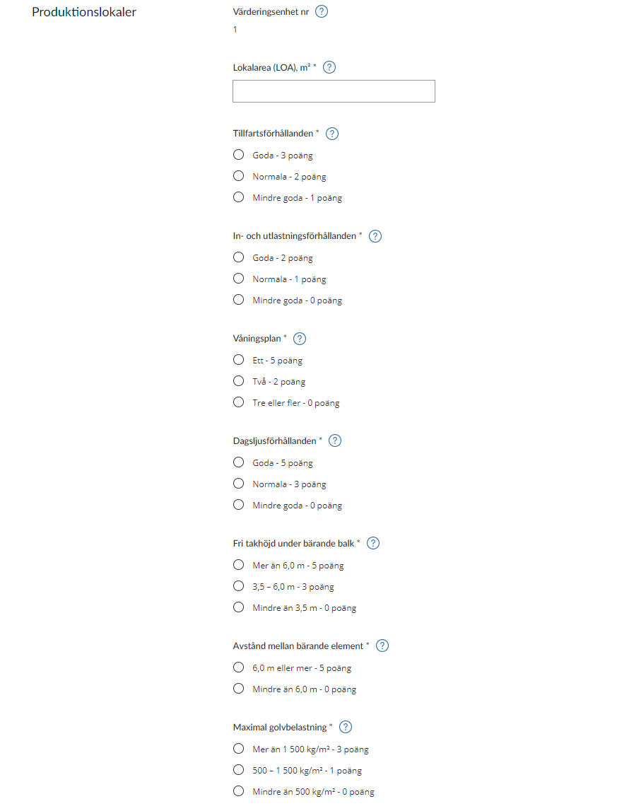 Image showing the tax return form for information you have to provide for industrial buildings, returns estimated (see instructions).