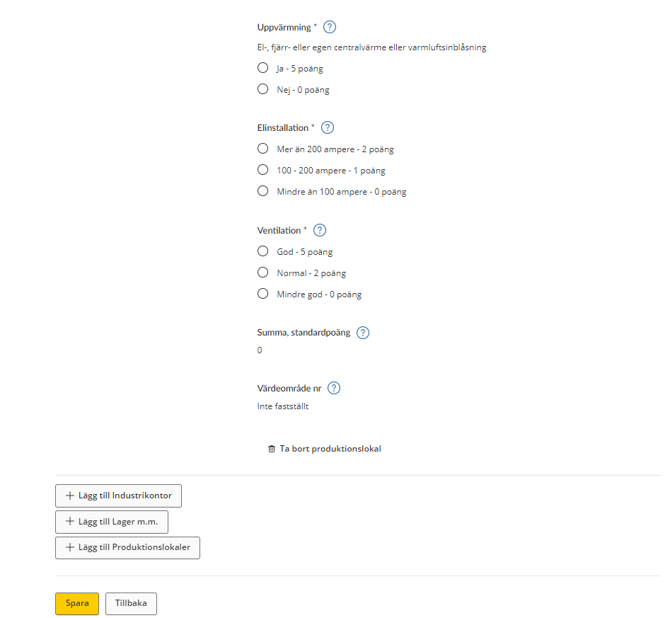 Image showing the tax return form for information you have to provide for industrial buildings, returns estimated (see instructions).