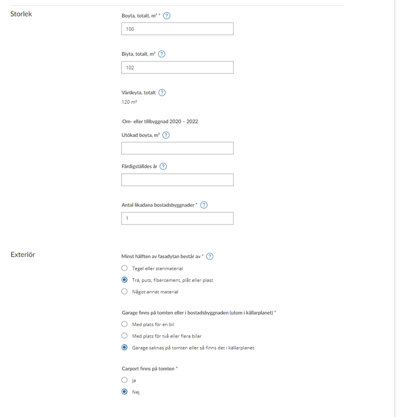 Image showing the tax return form regarding information you have to submit about a residential building (see instructions).