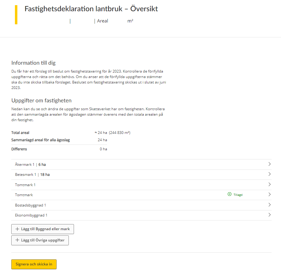 Image showing an overview and a button for signing and submitting your tax return (see instructions).