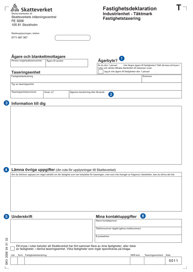 Bild på hur deklarationsblanketten ser ut
