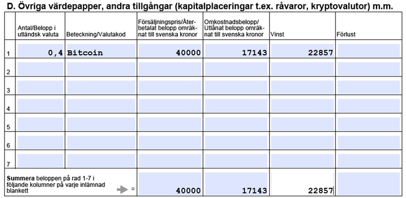 bild som visar hur blankett K4 ser ut